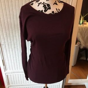 MAROON GAP COTTON LONG SLEEVE TOP SIZE XL